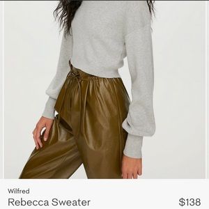 GREY ARTIZIA WILFRED REBECCA CROPPED TURTLENECK SWEATER - SIZE S